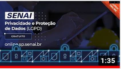 O Senai São Paulo oferece curso gratuito de LGPD (Privacidade e Proteção de Dados) em seu portal. Acesse agora www.online.sp.senai.br e inscreva-se já!