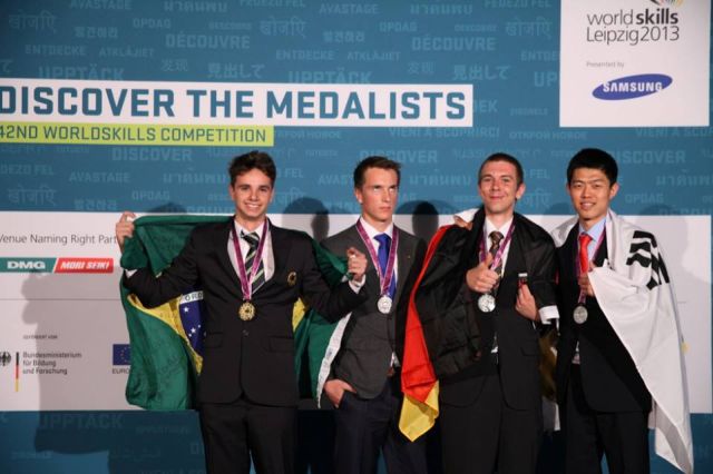 Richard Silva levou a medalha de ouro em polimecânica: talento do Senai-SP. Foto: Divulgação