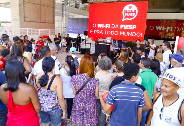 Paulistanos lotaram a sede da Fiesp neste sábado para as comemorações dos 460 anos de São Paulo. Foto: Tâmna Waqued/Fiesp Paulistanos lotaram a sede da Fiesp neste sábado para as comemorações dos 460 anos de São Paulo. Foto: Tâmna Waqued/Fiesp