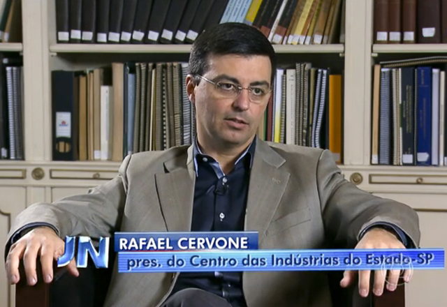Cervone em entrevista ao Jornal Nacional: fazendo mais com menos. Foto: Reprodução TV