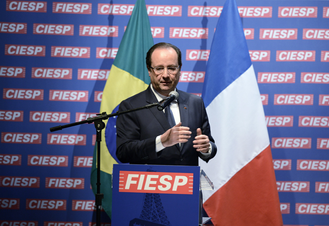 Hollande, um dos 67 chefes de estado que visitaram a Fiesp entre 2004 e 2014. Foto: Helcio Nagamine/Fiesp