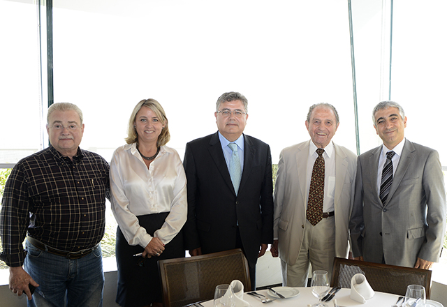 Ricardo Lerner, Magaly Menezes, Hüseyin Diriöz, Elias Miguel Haddad e Mehmet Özgün Arman. Foto: Helcio Nagamine/Fiesp Imagem relacionada a matéria - Id: 1545043074