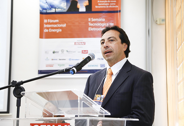Rodrigo Aguiar: custo marginal de expansão do sistema elétrico gravita em R$ 120 o megawatt-hora enquanto um projeto de eficiência de energia elétrica custa R$ 60 o megawatt-hora. Foto: Tâmna Waqued/Fiesp Imagem relacionada a matéria - Id: 1620732119